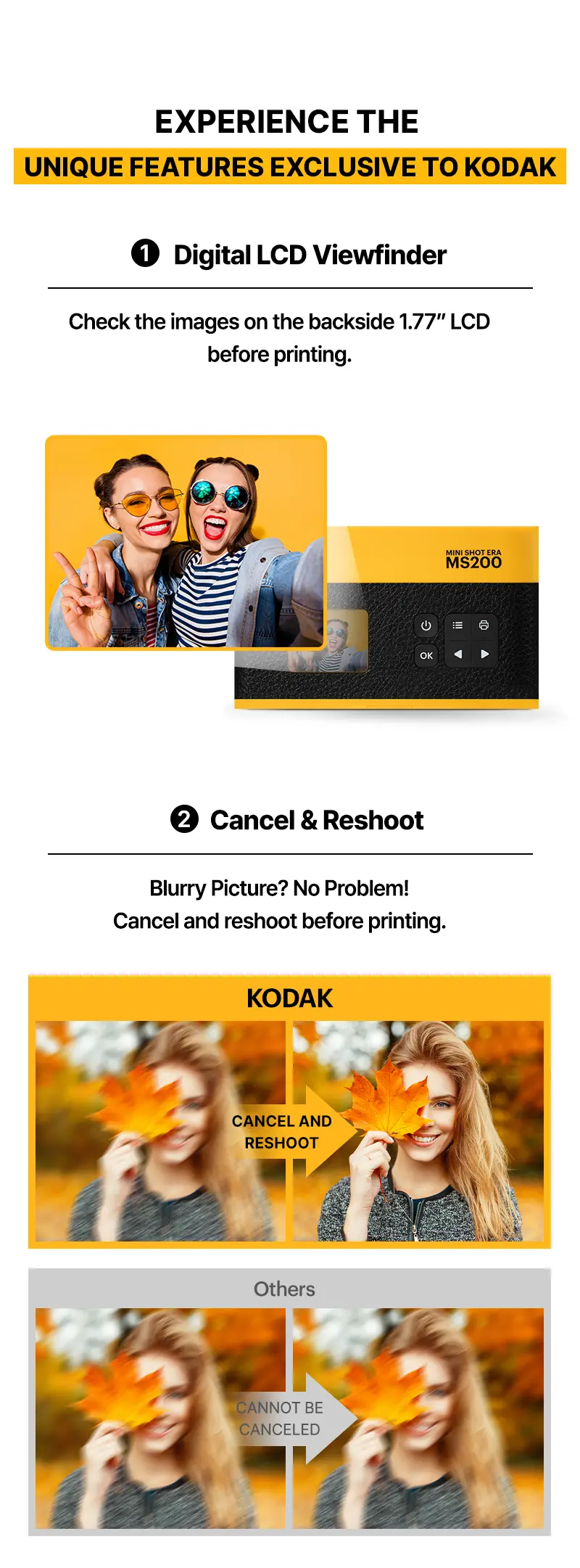 Product Introduction of KODAK Mini Shot 2 ERA 4PASS Portable Photo Printer, 2.1x3.4 inches, 68 Sheets Bundle 18
