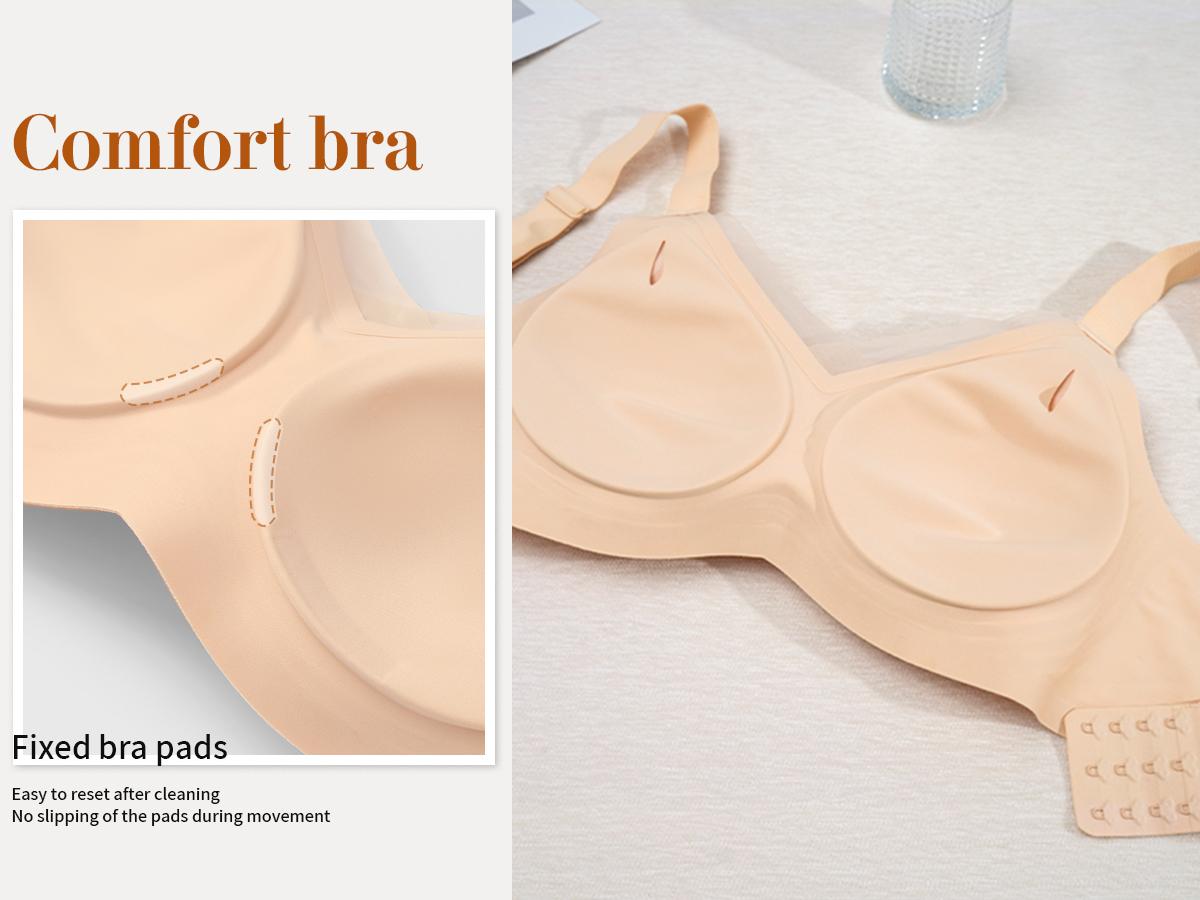 Werena Wireless Bras for Women Mesh Crossover Bras Seamless Full Coverage No Underwire Comfortable Supportive Everyday Bra with Adjustable Shoulder Straps & Extra Extender - Vneck