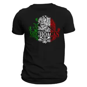 Mexican Flag Eagle Emblem T-Shirt Premium Ring Spun Cotton Crew Neck Casual Wear Lightweight Comfortable Regular Fit Easy Care Classic Design