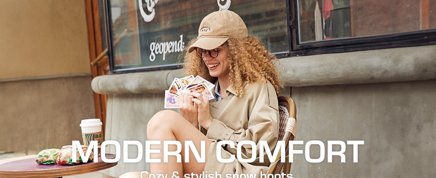 Dream Pairs DIY-Bow Platform Snow Boots – Splash-Proof Suede, Faux-Fur Lining, Memory-Foam, Anti-Slip Sole