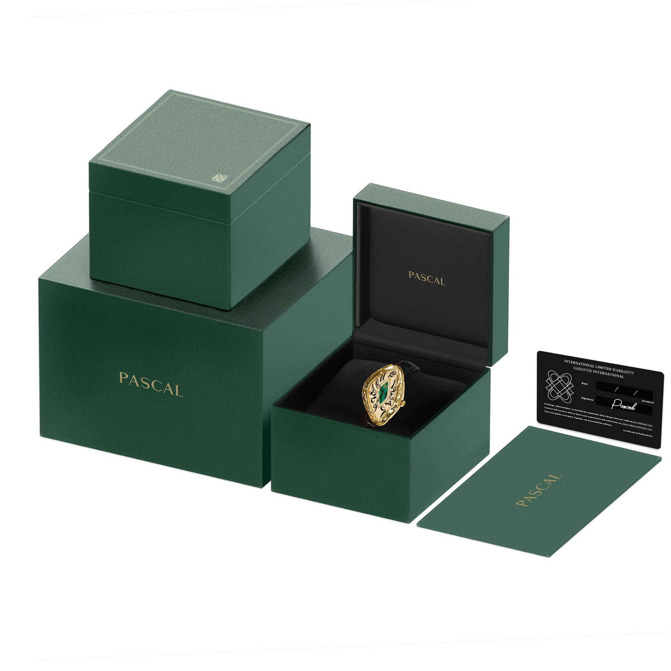 PASCAL Paradoxe Diamond Watch  for Women & Men Swiss Ronda Quartz Movement 30mm Case 0.28 ct Diamonds Unique Design Elegant Dress Style Perfect Gift