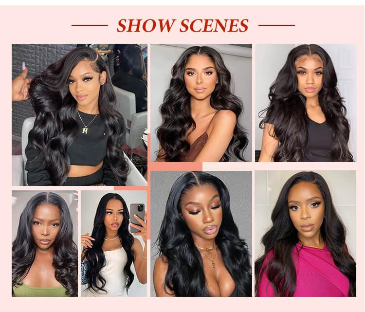 Wiggins Hair 250% High Density Body Wave Pre Cut Ready to Go Glueless Wig Pre Bleached Body Wave 7x4 Closure Wig 7x5 Pre Bleached Knots