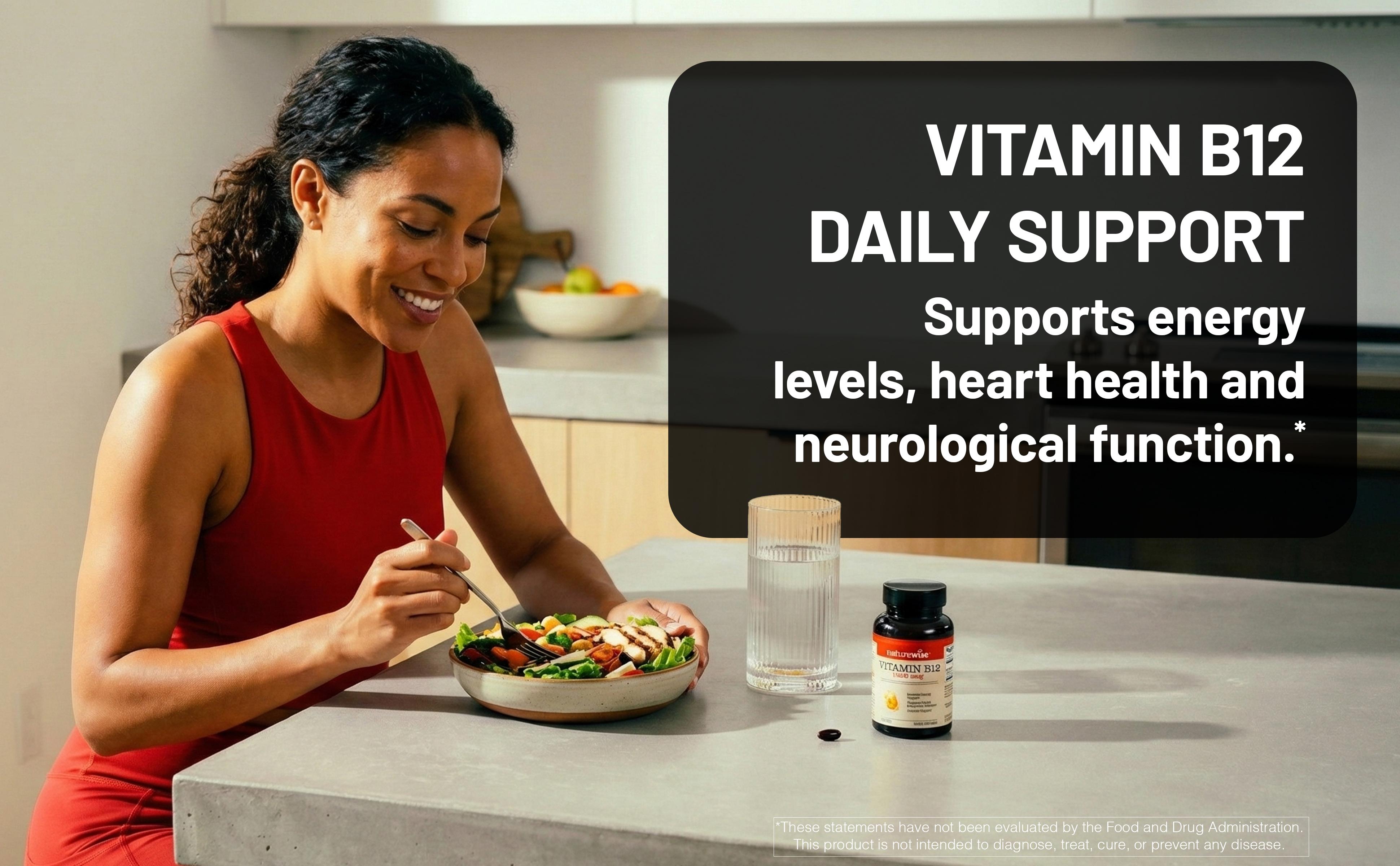 NatureWise Vitamin B12 - Extra Strength - Supplement for Supporting Energy Levels, Mental Clarity, Nervous System Health - Easy-to-Swallow, Soy and Gluten-Free, Non-GMO - USA Manufactured NatureWise Vitamin B12 - Extra Strength - Supplement for Supporting Energy Levels, Mental Clarity, Nervous System Health - Easy-to-Swallow, Soy and Gluten-Free, Non-GMO - USA Manufactured