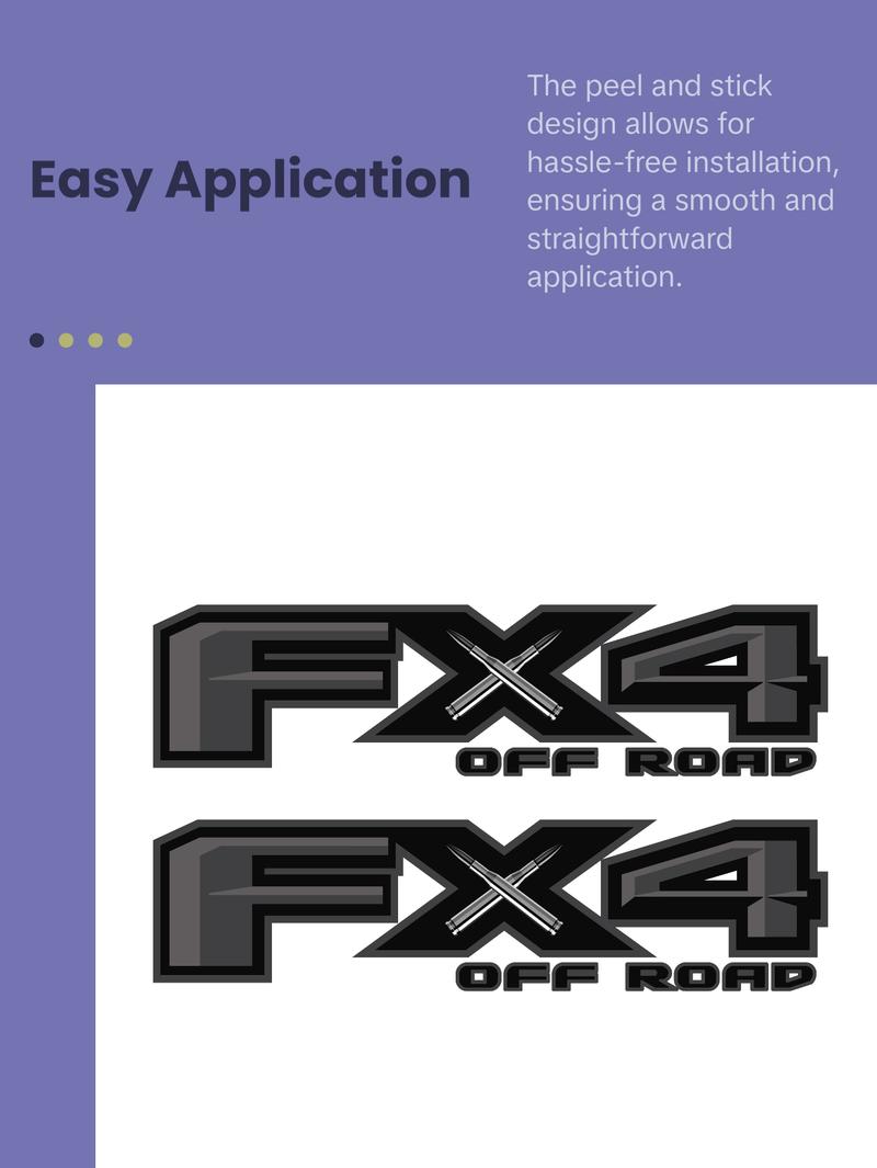 FX4 Off Road Black Bullet Decal Replacement Sticker F 150 Bedside