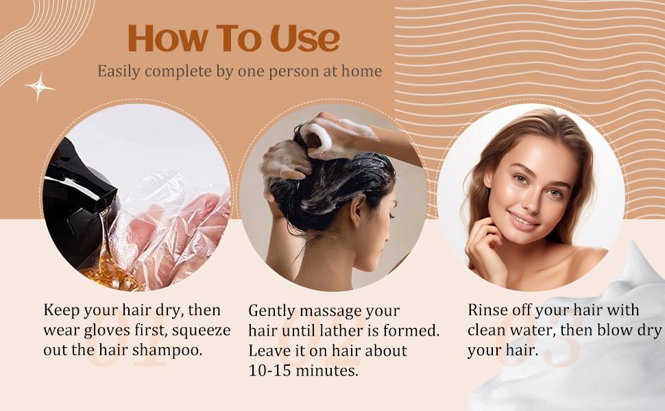 Dark Wine Red Hair Dye Shampoo 3-in-1, Instant Grey Coverage & Long-Lasting Color, Natural Herbal Formula, Nourishing & Easy to Use, Champu Para Canas for Men & Women, 500ml Haircare