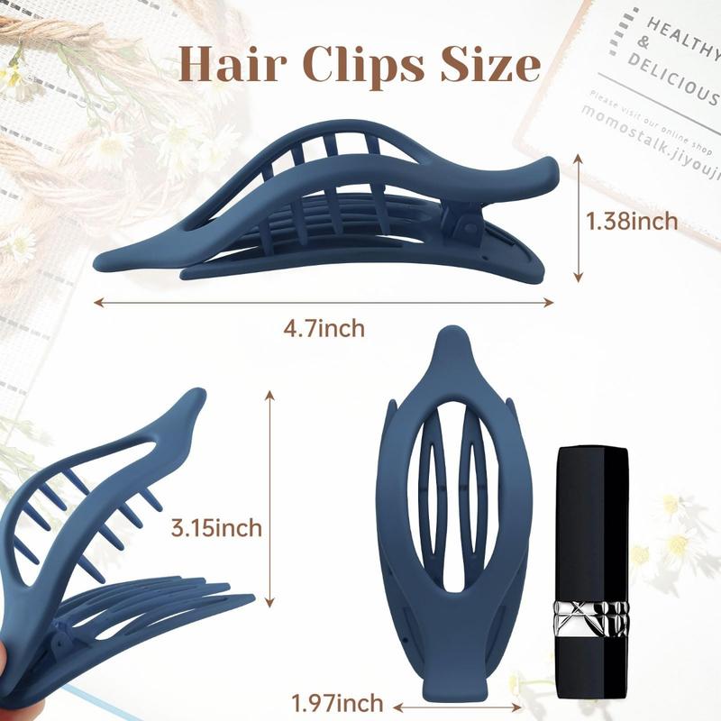 AWAYTR 6Pcs/Set French Concord Hair Claw Clips Side Slid Flat Hair Clips for Strong Hold No Slip Grip Hair Clips for Women Thick Thin Hair Headwear Hair Accessories TikTokShopBlackFriday