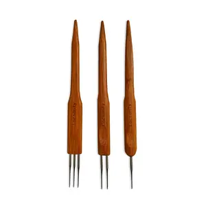 Locsanity Dreadlocks Tool Single, Double, and Triple Set Tapered Crochet Needle Bamboo Handle Dreadlocks .5