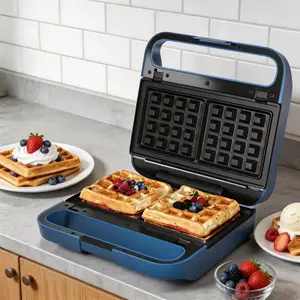 Sunvivi Pro Waffle Maker with Removable Non-stick Plates, Electric Sandwich Maker 3 in 1 Panini Press Grill, with Glass Top, Cool Touch Handle & Easy to Clean, 850W