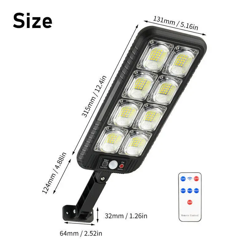 Commercial Solar Street Flood Light LED Lamp Outdoor Area Dusk-To-Dawn Wall Lamp