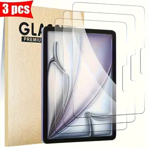 3-piece set suitable for iPad Air 6/7/11 (2024/2025) 11 inch M3 model A3266/A3270 tempered glass screen protector - bubble seamless installation, compatible with 11 inch models, glossy glossy design
