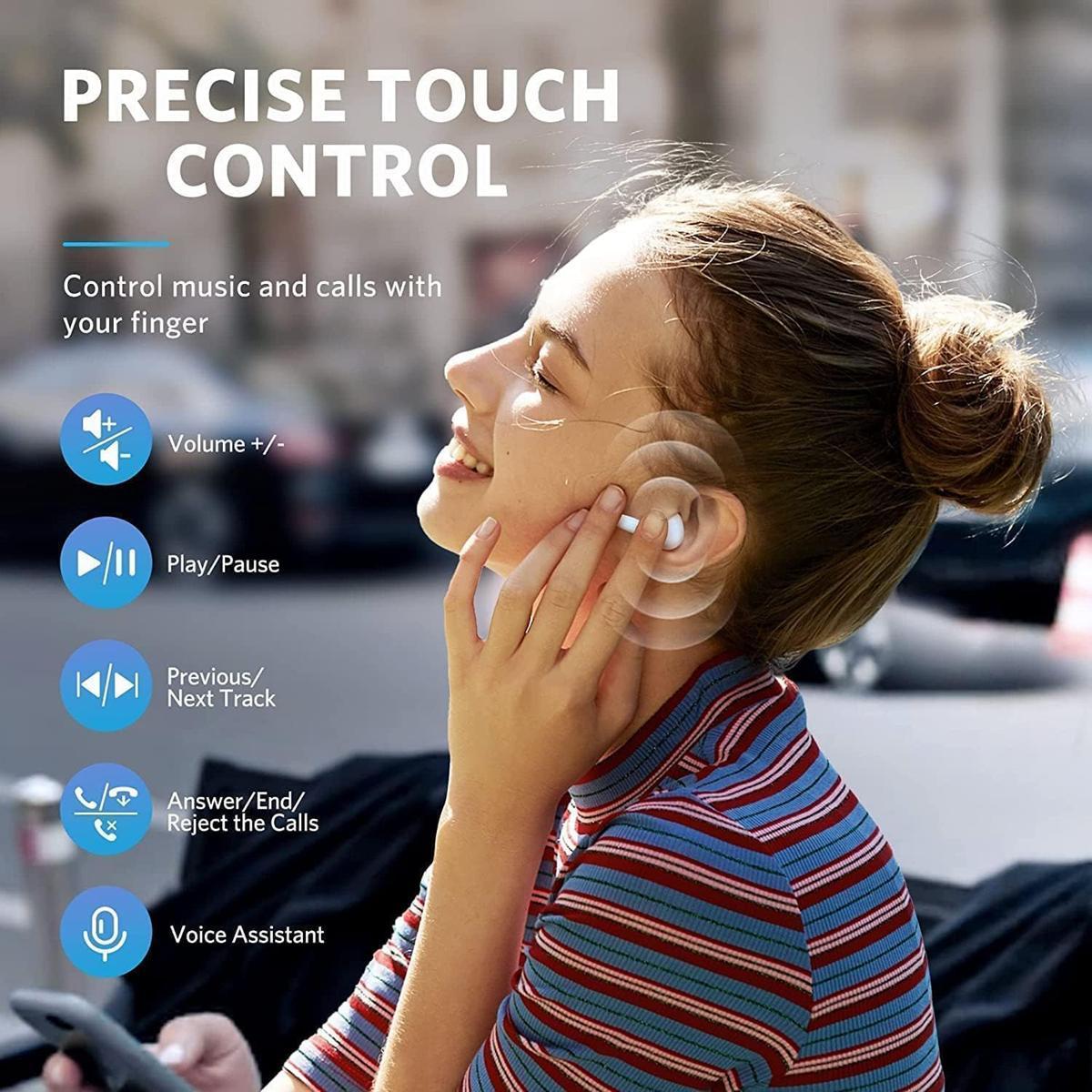 New Bluetooth earphones for quick connection, fast charging, wireless connection, with charging case, for listening to music, sports, office and fitness use