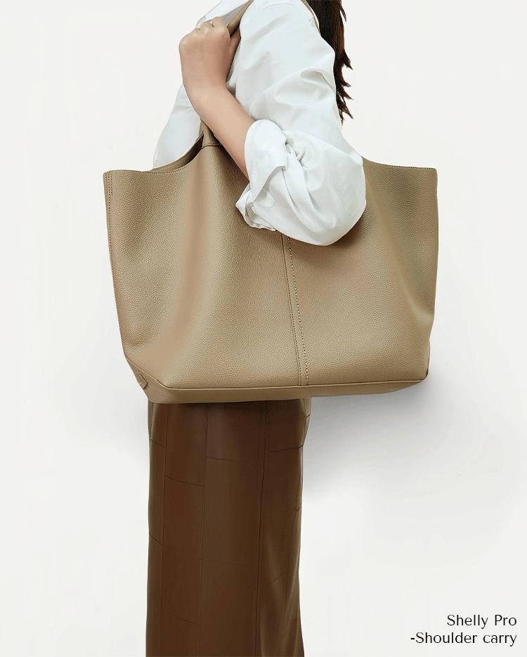 NewBella Shelly Collection 2 PCS Set Top Handle Bag- PU leather with large capacity tote bag, casual daily use solid color Beige Luxury,FallFreshness