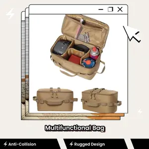 New Promotional Outdoor Multifunctional Tactical Bag Shockproof Picnic Bag with Divided Compartments for Stoves Cookware Camping Storage Rugged Design Easy Carrying Security evelyn mini klare capybara charm  cherry  collection fire shupatto  emma  shoulde
