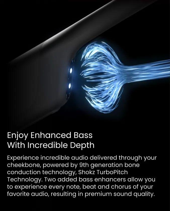 SHOKZ OpenRun Pro - Open-Ear Bluetooth Bone Conduction Sport Headphones, Sweat Resistant Wireless Earphones for Workouts and Running with Premium Deep Base - Built-in Mic