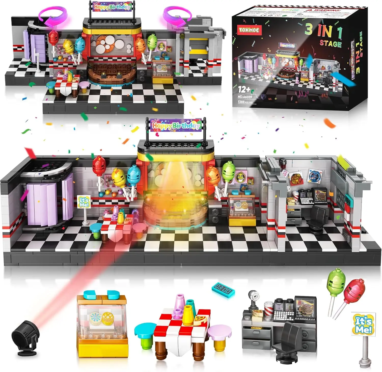 1388-Piece Horror Theme Do-It-Yourself Security Vulnerability Stage Building Block Toys - ABS Plastic, House Decoration, Game Fan Gift for Birthdays & Holidays (Toys & Hobbies Collection), Collectible Construction Set