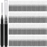 Orthodontic Dental Cleaning Tool Set for Braces Users - 120-Piece Rubber & Metal Wire Interdental Brushes, Unscented Soft Gum-Safe Black Brush Head, Flosser, Toothpick, Floss Holder, Reusable Oral Care Tool with Independent Protective Caps & Storage