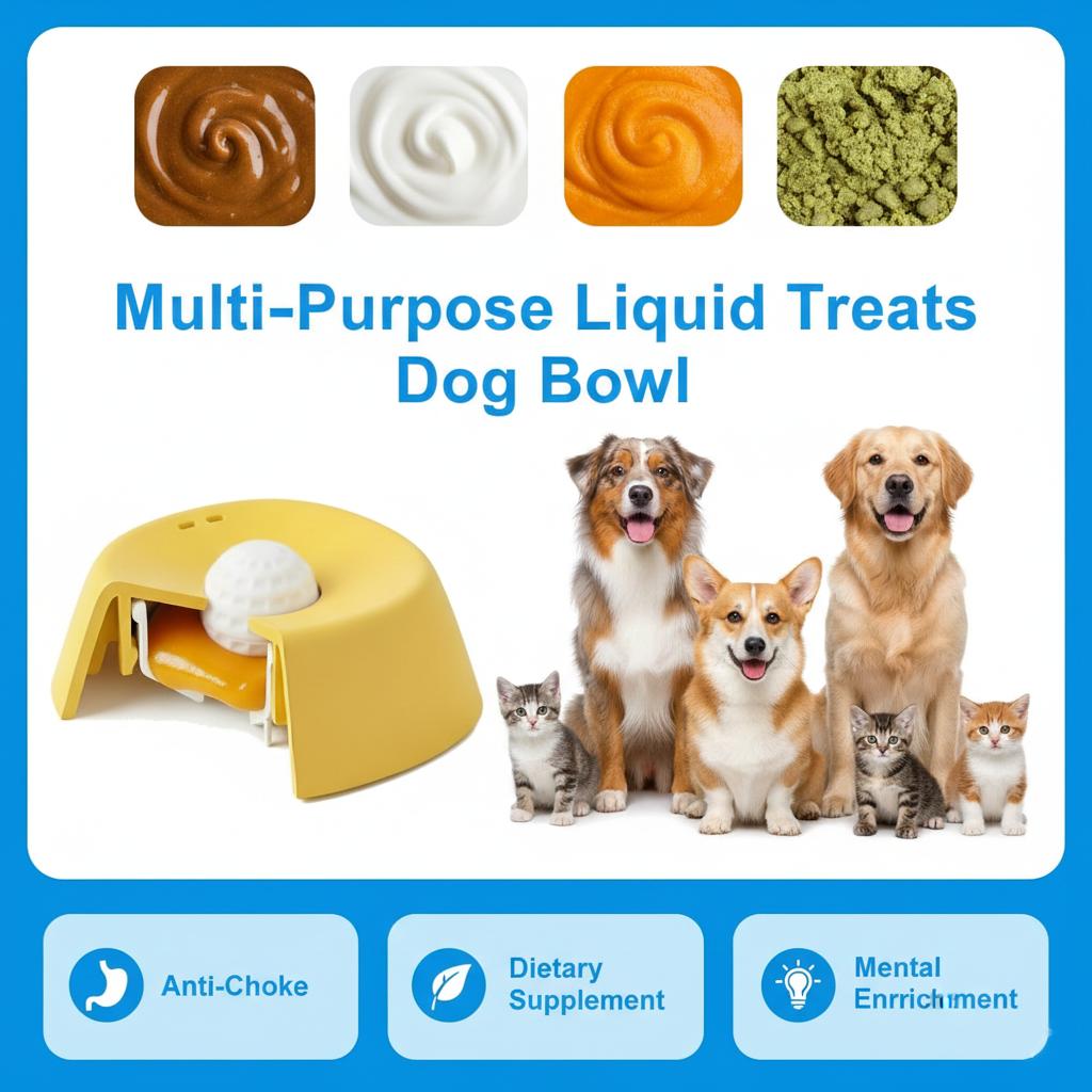 XIXI Dog Lick Bowl & Slow Feeder - Interactive Liquid Treat Dispenser, Anti-Spill Lick Tray Feeding Accessory for Dog Anxiety & Bloat Relief