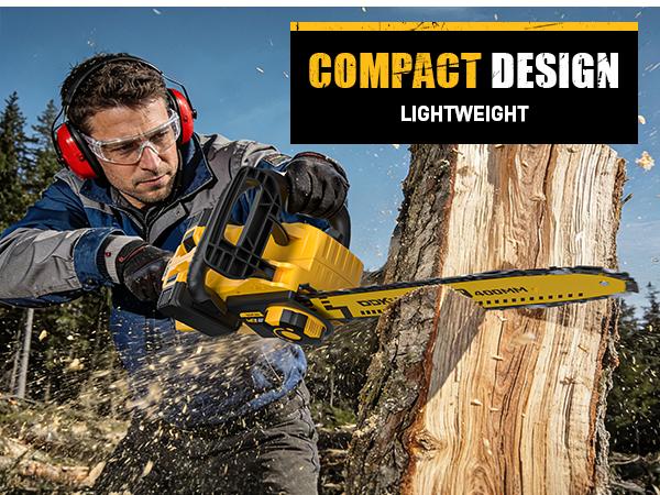 16-Inch Brushless Cordless Chainsaw, 40V (2 x 20V MAX) Battery Chain Saw Compatible DW Battery,Ideal for Wood/Tree Cutting, Pruning,(Tool Only), Mini Electric Handheld Chainsaw professional  chainsaw ms  201c brazed  diamond  saw  blade Reciprocating with
