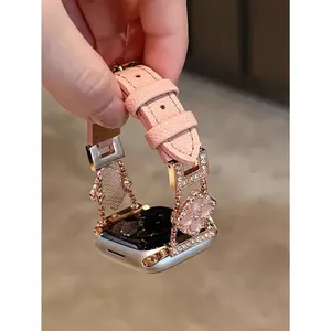 The New Leather Strap Is Compatible With Apple Watch Straps, Apple Watch 10/8/9/7/6/5/4/3/2/1 Series Straps, And Apple Watch Ultra40mm 44 41 45 49 42 38mm Women's Fashion Bracelet Accessories. Wearing It Is Neither Stuffy Nor Comfortable, Very Suitable Fo