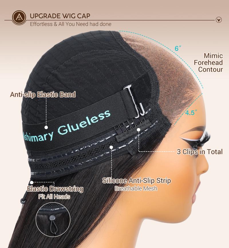 [New Arrival] Yaki Straight Layered Wig 6x4.5 Lace Closure Short Pixie Cut Wig for Black Women Silk Press Human Hair Bob Wig