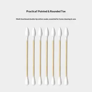 10pcs Portable Double-ended Cotton Swabs, Disposable Individually Wrapped