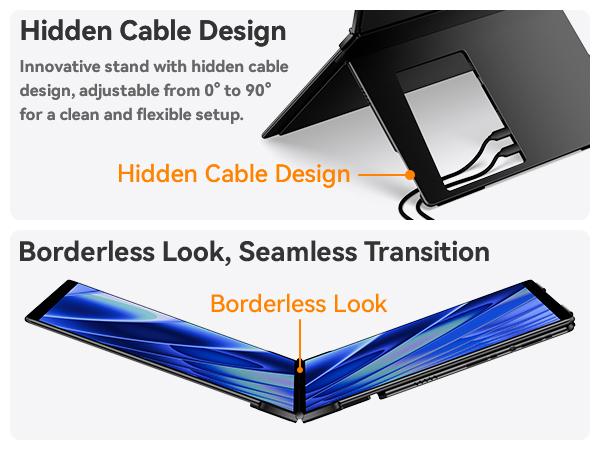 EHOMEWEI X2 Air extra Dual monitor 14.2“2.8K IPS 90Hz 400Nit 100% sRGB Full Metal Body with Kick Stand Ultra Slim, Stylus & Touch for Office, For Laptop PC Mac XBox Sitch2 PS Dual Speaker High-Definition Touchscreen