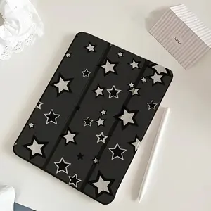 Star Print Foldable Stand Tablet Case, Flexible Hybrid Protective Casing for iPad 4/5 (10.9in), 7/8/9 (10.2in), 5/6/1/2 (9.7in), 3 (10.5in), Pro (11in), 10th Gen - Adjustable Stand Holder, Tablet Accessories for Protection