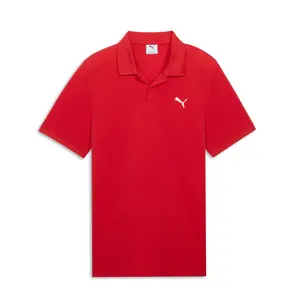 PUMA Mens Essentials Small Logo Pique Short Sleeve Shirt Casual Casual - Red