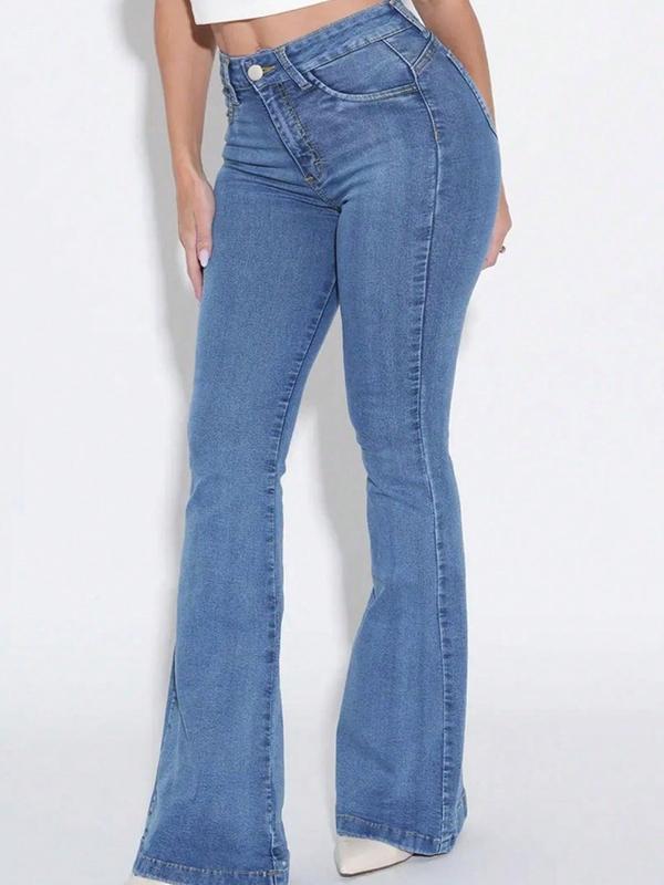 Butt Lifting Flare Jeans for Women Stretchy Bootcut High Waist Curvy Jeans Trendy Bell Bottom Wide Leg Denim Pants