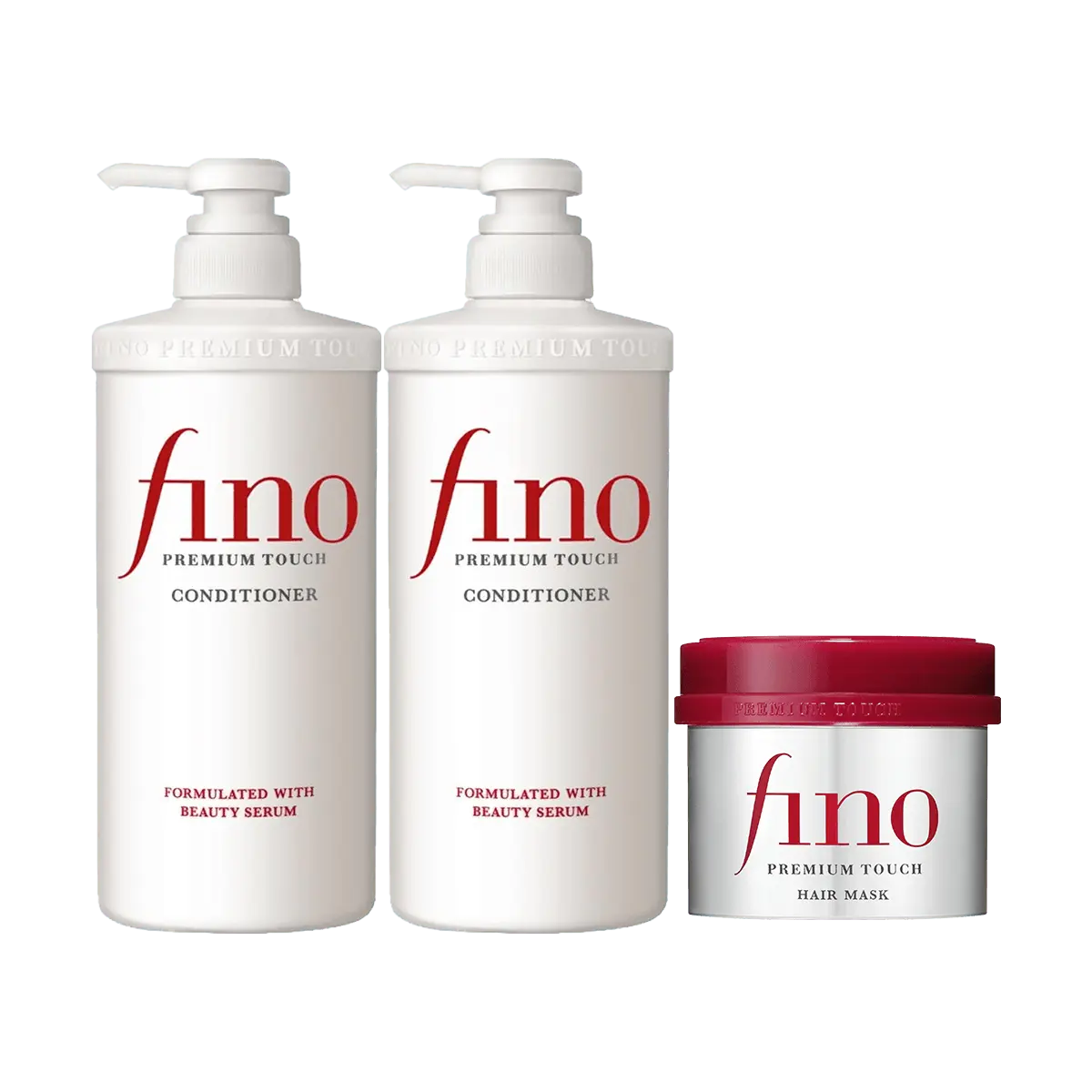 Fino Hair Mask 230g Shampoo & Conditioner 550ml *2 - Deeply Nourish Oil Repairing Cleanser Moisturizing Hydrating Hydration Restorative Comfort