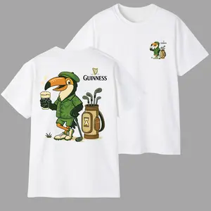 Guinness Golf T-Shirt Toucan Beer Graphic Tee for Men and Women, St. Patrick’s Day Irish Beer Shirt, Funny Pub Vibes Unisex Tee, Casual Streetwear Outfit, Gift for Beer Lovers, Gift for Dad, Casual Streetwear Unisex Top