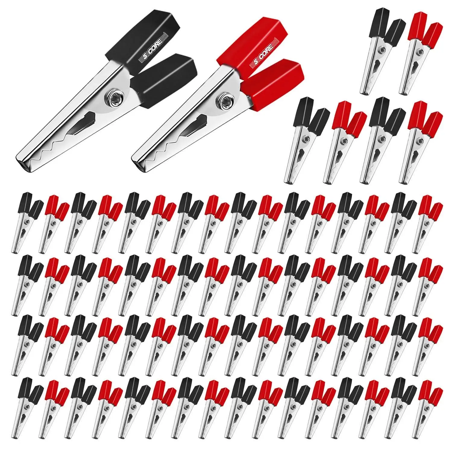 5Core Alligator Clips Electrical Metal Battery Jumper Clamps nsulated Gator Clip