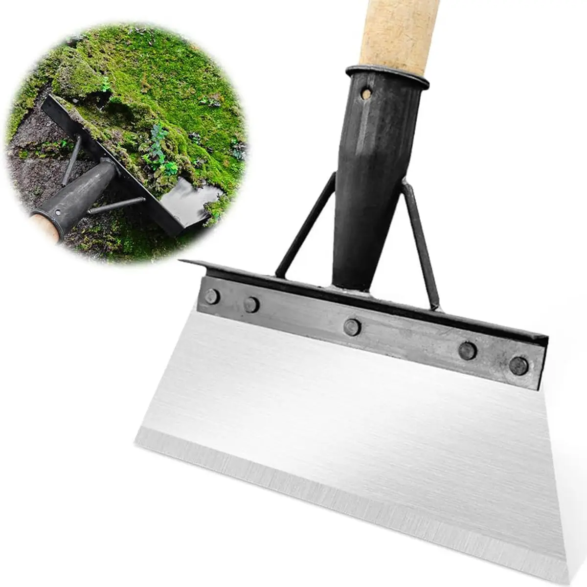2026 Upgraded Durable Metal Shovel - Metallic Multifunctional Cleaning Tool, Weed Remover, Floor Scraper for Gardens, Floors, Driveways, Metallic Shovel