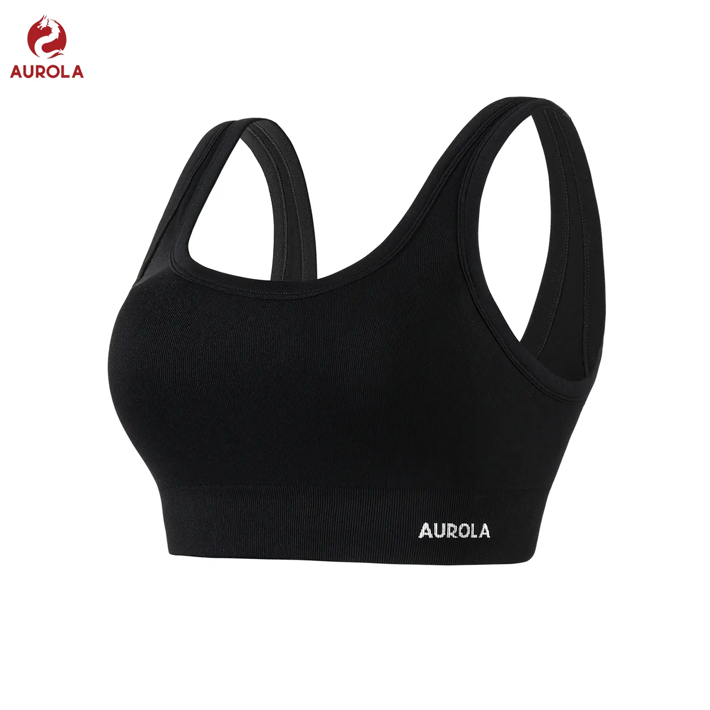 AUROLA Power Womens Square Back Basic Sports Bra - Square Neck Padded Low Impact Yoga Bra Workout Crop Top tiktokshopbacktoschool