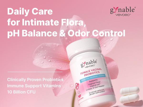 Gynable Female Probiotic for pH Balance& Odor Control & Itching&Viginal Flora & Feminine Health,Upgraded to 10 Billion CFU Probiotics,Free from gluten, soy, dairy, estrogen and egg  Probiotic Gut Health Supplement,TikTokShopBlackFriday