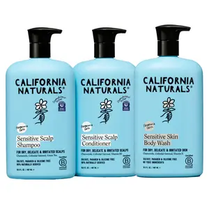 California Naturals Sensitive Scalp & Body Collection, Soothing Gentle Hair Care for All Hair Types, Shampoo, Conditioner & Body Wash, Unscented & Fragrance Free, Vegan, Cruelty, Paraben & Sulfate Free, Color Safe, 16.5 oz