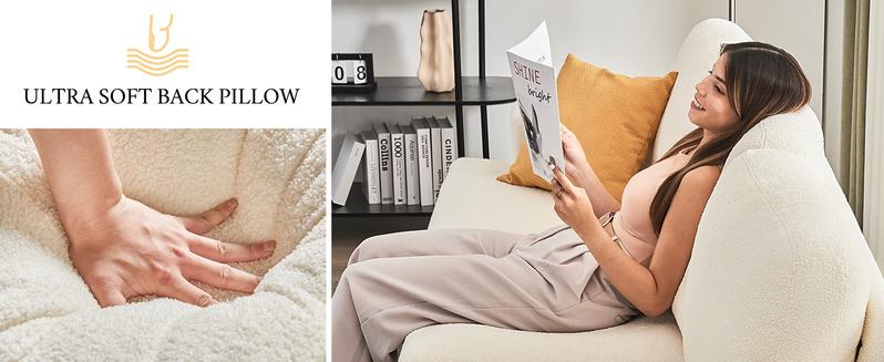 AMERLIFE Sofa, 89" Comfy Sofa Couch with Extra Deep Seats, Modern Sofa- 3 Seater Sofa, Offwhite Bouclé/Christmas Gift