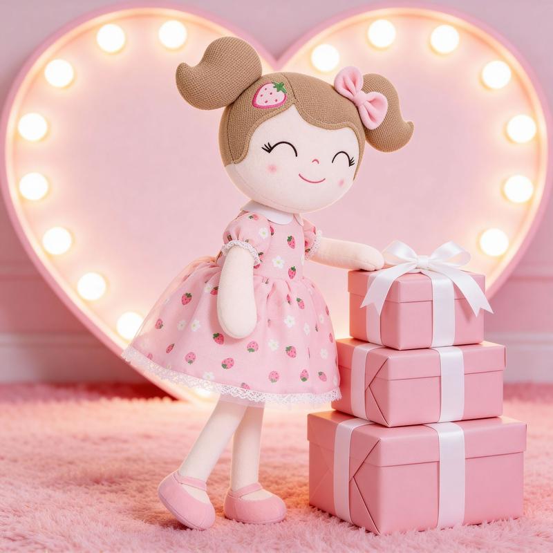 Gloveleya Valentine Gift Doll Princess Heart Doll Soft Cuddle Toy for Girls Perfect Valentine’s Day Gift Idea for Kids 0 to 6 Years