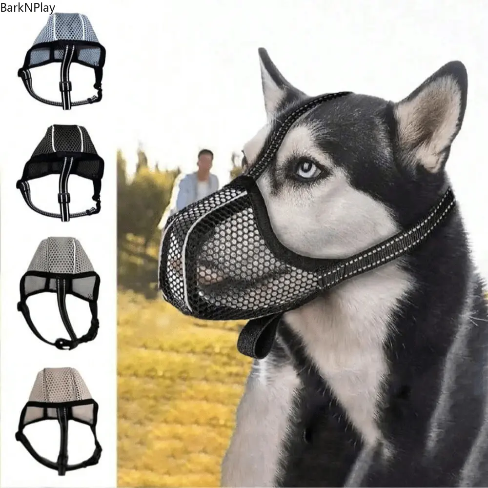 Soft Reflective Dog Muzzle For Small To Medium Dogs For Day And Night Walking Prevents Biting Scavenging And Chewing Allows Drinking And Breathing Size Matches Dog Weight Or Mouth Circumference Fashionable Practical Dog Accessories Gift For Dogs