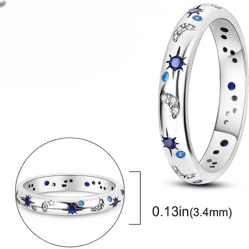 August Women's Eternity Gorgeous Stackable Rings with Celestial Design in Sizes 6-10 Perfect as Gifts