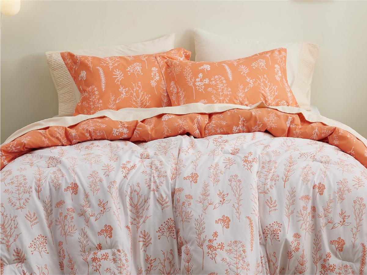 Bedsure 3 Pieces Cute Floral Bedding Comforter Set -Soft  Bed Set, 1 Soft Reversible Botanical Flowers Comforter and 2 Pillow Shams Gifts