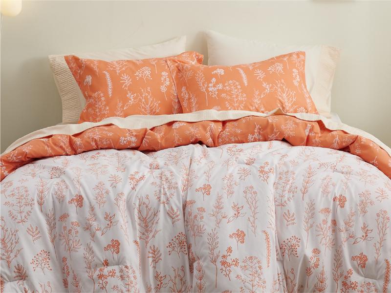 Bedsure 3 Pieces Cute Floral Bedding Comforter Set -Soft  Bed Set, 1 Soft Reversible Botanical Flowers Comforter and 2 Pillow Shams Valentine's Day Gifts