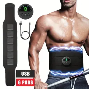 EMS Abdominal Toning Belt 20Hz Core Stimulator, TENS Muscle Engagement Device with LCD Display, 6 Modes 19 Intensities Rechargeable Fitness Wrap, Physical Therapy Grade for Postpartum Recovery Desk Job Wellness, Home Gym Gift for Men Women