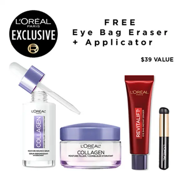 TikTok Exclusive: Collagen Daily Face Moisturizer & Collagen Moisture Bounce Serum Bundle for All Skin Types - Lightweight Non-Greasy Formula with 8% Pure Collagen for Radiant Hydration, L'Oreal Paris