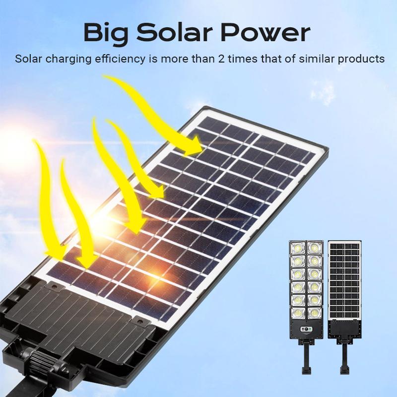 Solar Street Light Outdoor LED Wide Angle Lamp with Motion Sensor Durable Weatherproof Outdoor Lighting