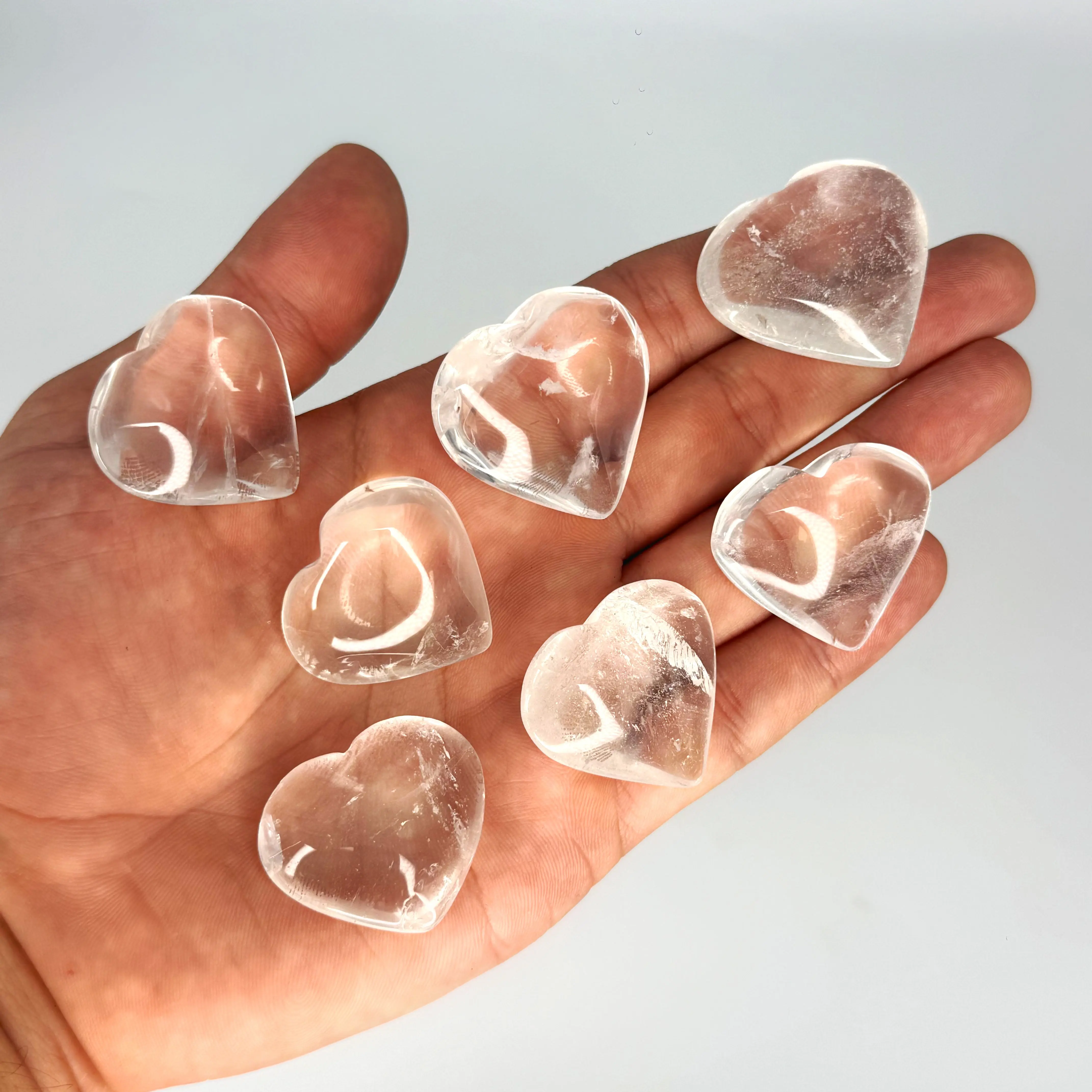 AAA 1.5" Clear Quartz Hearts