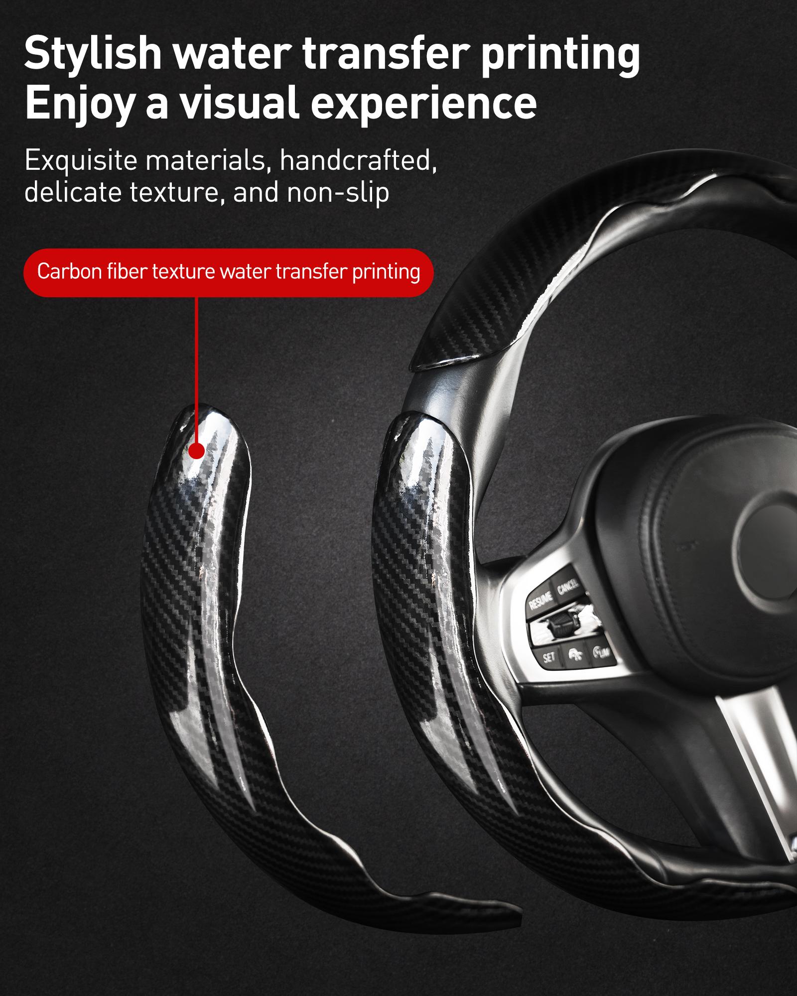 Car Steering Wheel Cover, Non slip Design Steering Wheel Protector, Universal Car Steering Wheel Cover for 15 Inch, Decor Gadgets, Car Accessories, Men Gifts, Car Essentials, Vehicle, for Racing anti slip sport all season use