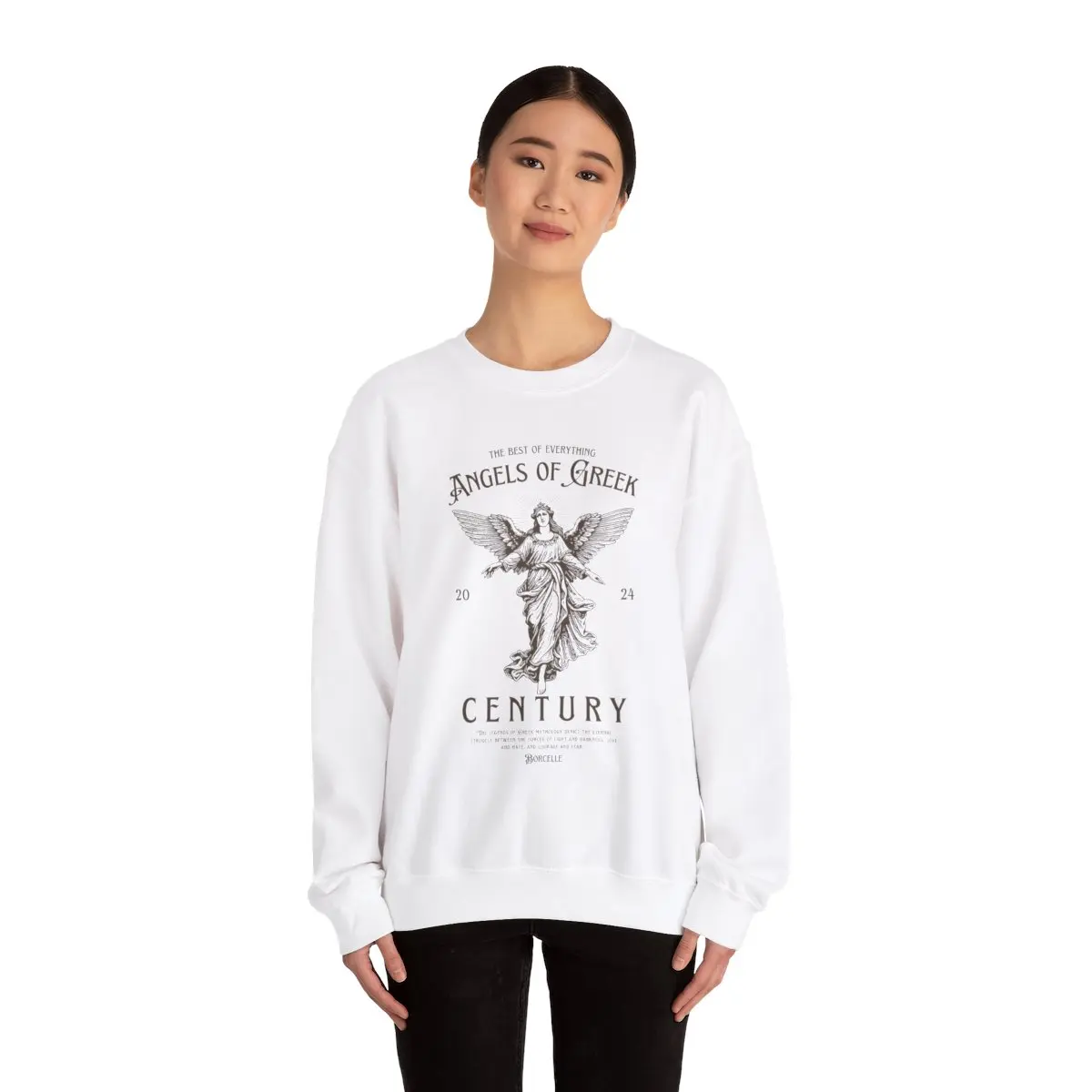 Angels of Greek Century Crewneck Sweatshirt - Unisex Angel Sweatshirt - Love, Menswear Sweaters Tops Pullover Long Sleeve