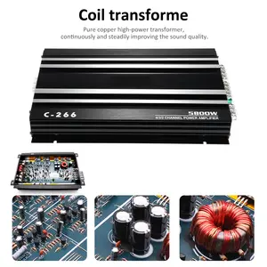 12V 4 Channel High Power Car Power Amplifier Aluminum Alloy Car Audio Amplifier