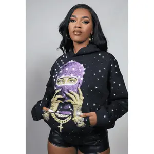 Jayla Black Rhinestone Hoodie